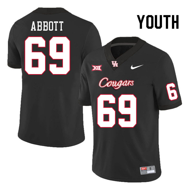 Youth #69 Alex Abbott Houston Cougars College Football Jerseys Stitched-Black